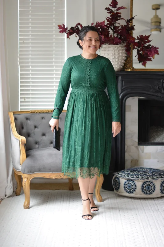 Sydney Emerald Green Lace Dress