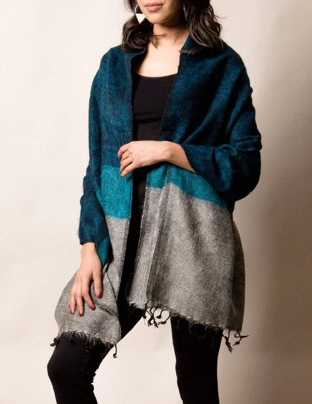 Himalayan Yak Wool Wrap - Deep Sea