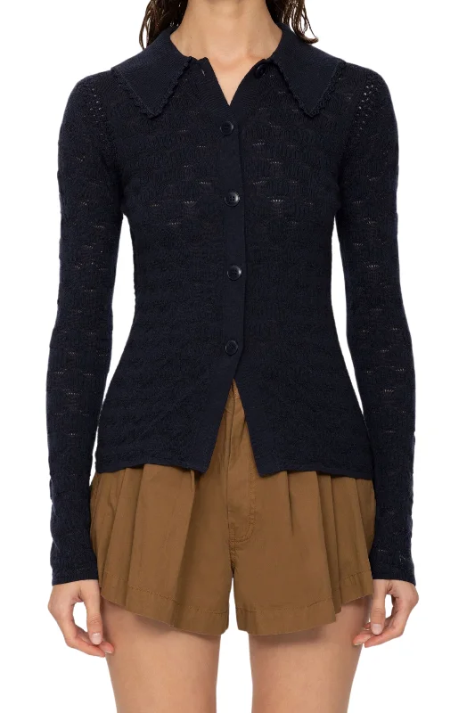 Black Mila Pointelle Cardigan