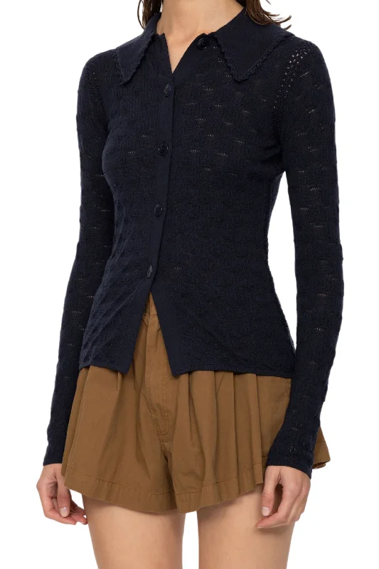 Black Mila Pointelle Cardigan