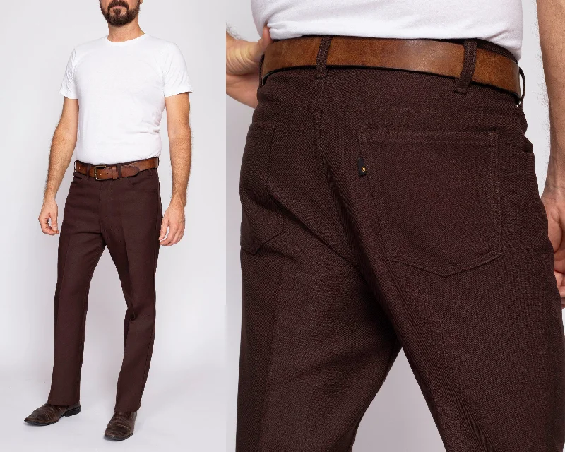 70s Levi's Brown Trousers - 34x32