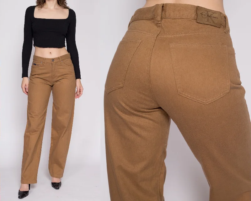 90s Calvin Klein Brown Mid Rise Pants - Medium