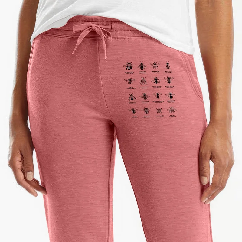 Bee Chart - Bees in North America - Women's Cali Wave Jogger Sweatpants