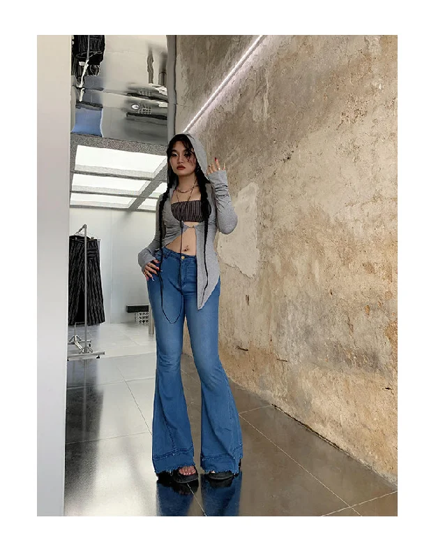 Coco Blue Long Flare Denim Jeans Pants