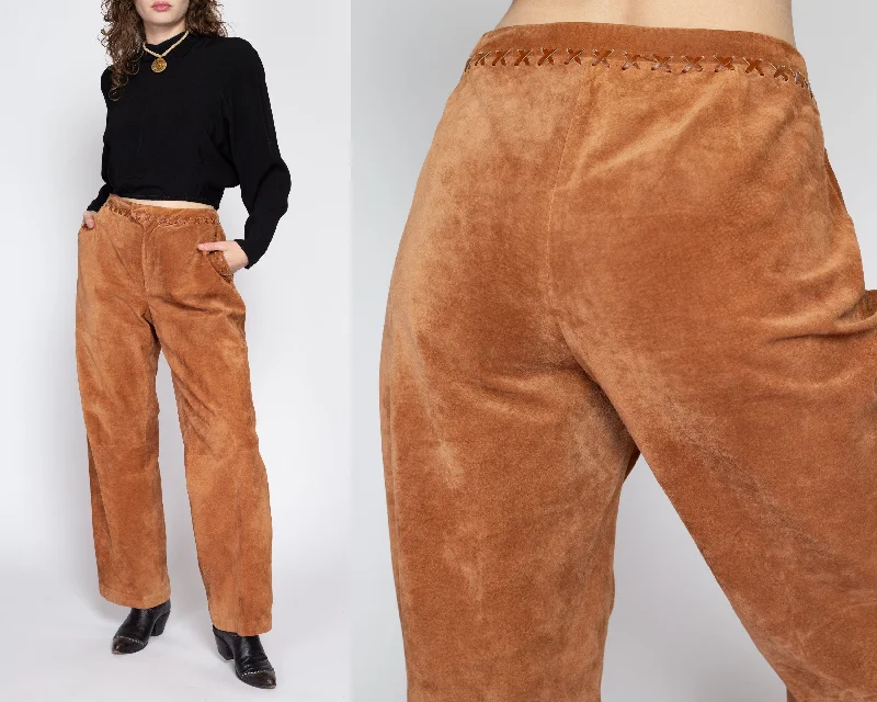 Large 90s Brown Suede Western Trousers