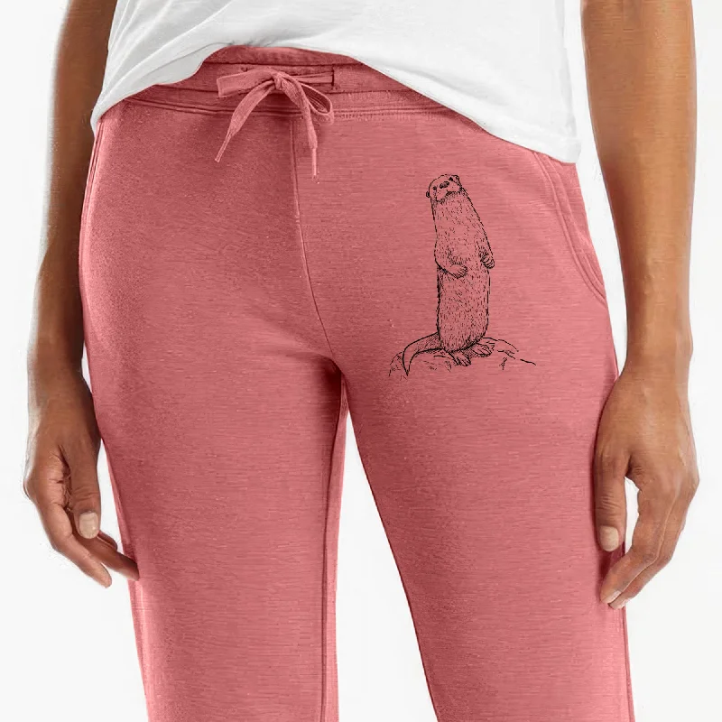 North American River Otter - Lontra canadensis - Women's Cali Wave Jogger Sweatpants