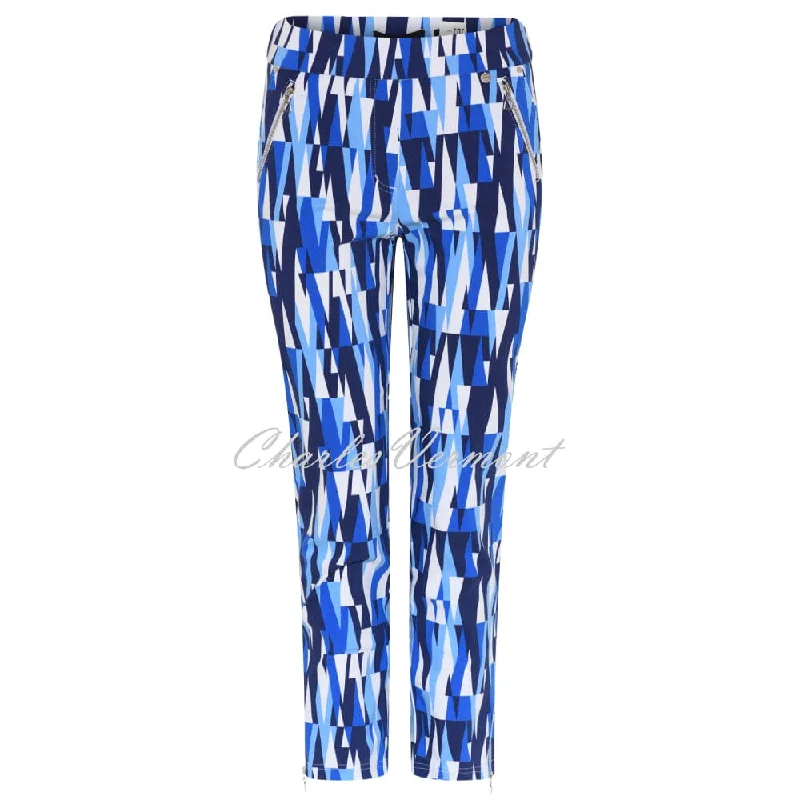 Robell Nena 09 - 7/8 Cropped Super Slim Fit Trouser 52490-54036-60 (Geometric Print)