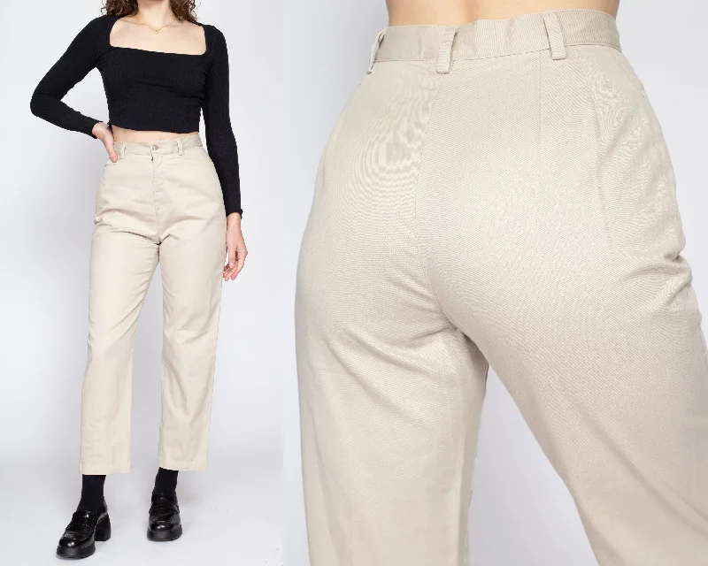 Small 90s Liz Claiborne Cotton Khaki High Waisted Pants 26.5""