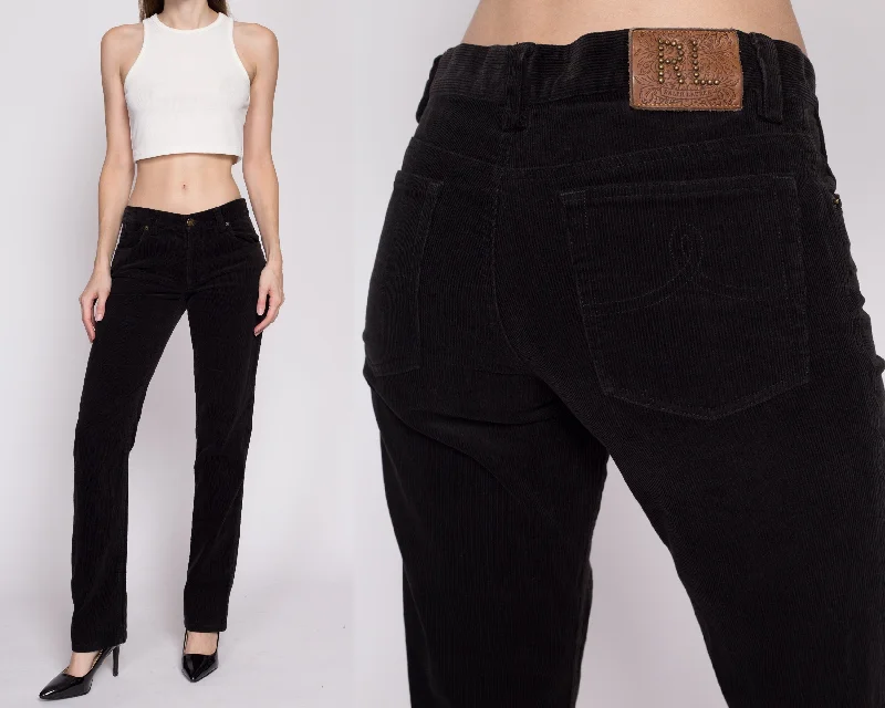 Small Y2K Ralph Lauren Black Corduroy Pants