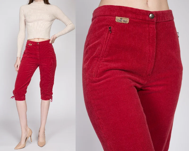 XS 70s Elho Red Corduroy Cross Country Ski Pants