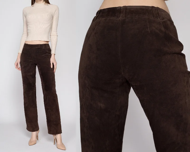 XS 90s Brown Suede Mid Rise Trousers