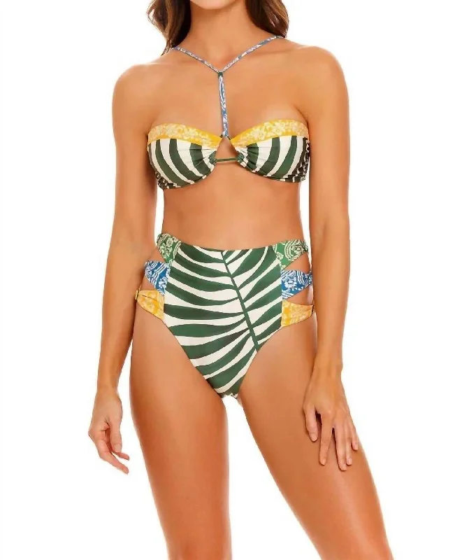 Erma Bandeau Bikini Top In Tout Drop