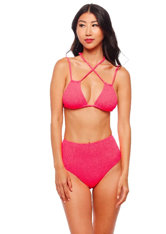 Laguna High Waist Bikini Bottom - Zinnia Pink