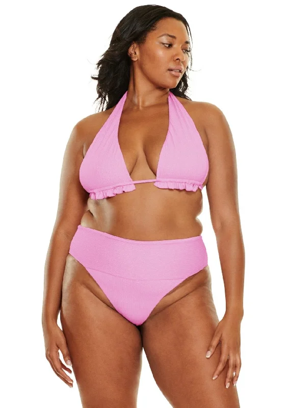 St. Tropez High Apex Ruffle Triangle Top - Blushing Pink