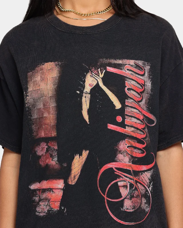 Aaliyah Red Brick Vintage T-Shirt Black Wash