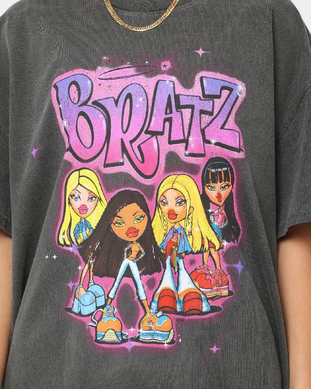 American Thrift X Bratz Bratz Logo Group Heavyweight Vintage T-Shirt Black Wash