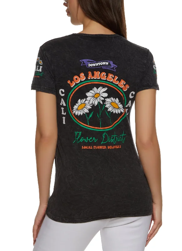 Acid Wash Cali Flower District Graphic Tee