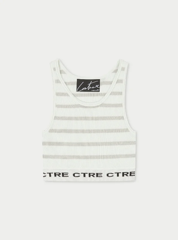 CTRE KNIT CROP TOP - BEIGE