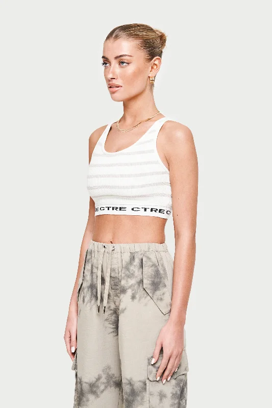 CTRE KNIT CROP TOP - BEIGE