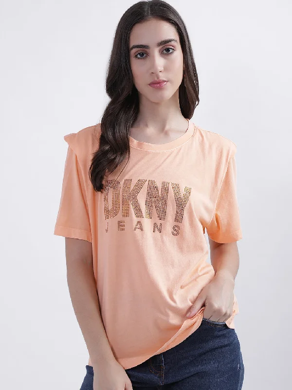 Dkny Peach Fashion Logo Regular Fit T-Shirt