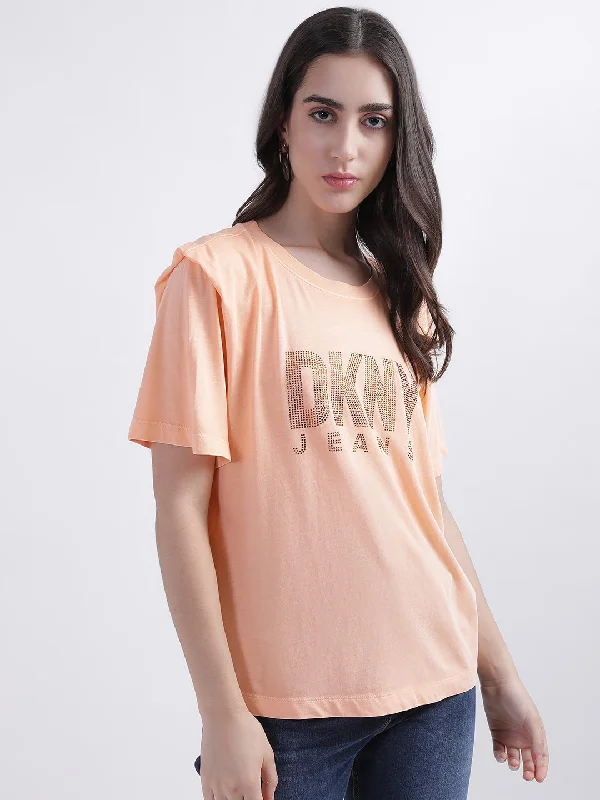 Dkny Peach Fashion Logo Regular Fit T-Shirt