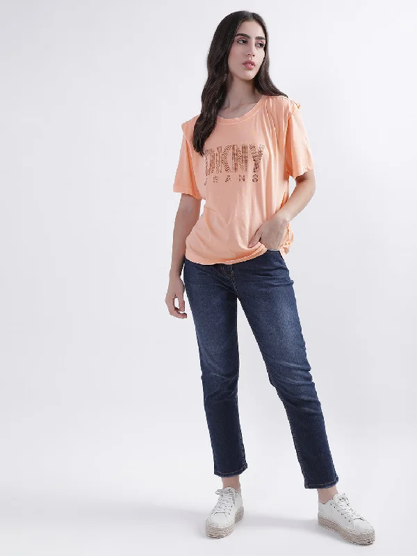 Dkny Peach Fashion Logo Regular Fit T-Shirt