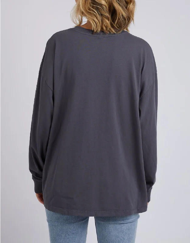 Framed Long Sleeve Tee - Washed Black