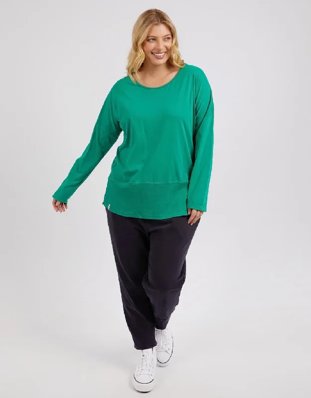 Fundamental Long Sleeve Rib Tee - Goodness Green