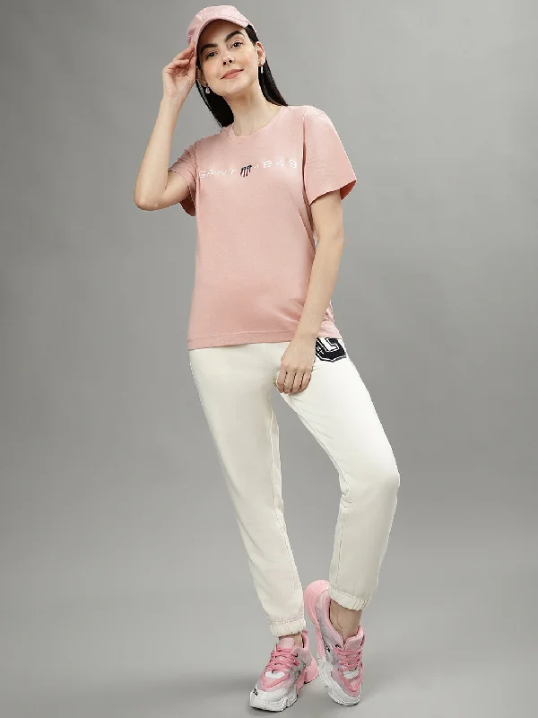 Gant Pink Fashion Logo Regular Fit T-Shirt