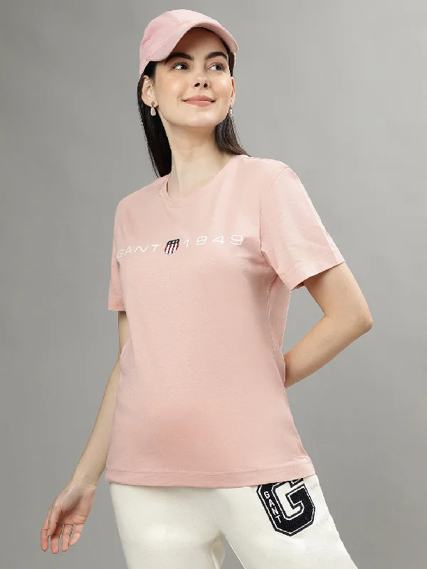 Gant Pink Fashion Logo Regular Fit T-Shirt