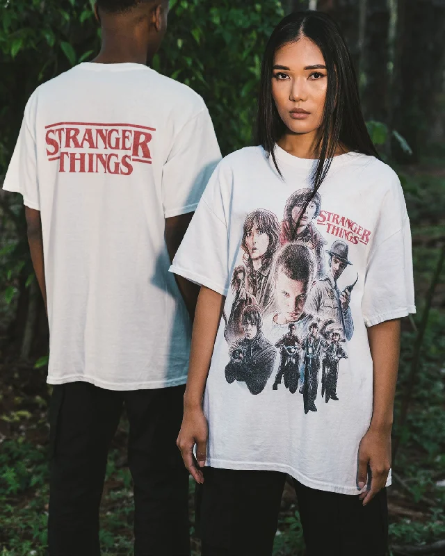 Goat Crew X Stranger Things Group Vintage T-Shirt Off White