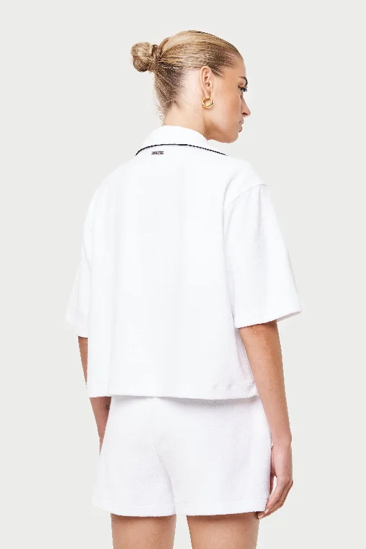 HEAVYWEIGHT TOWELLED RESORT SHIRT- WHITE