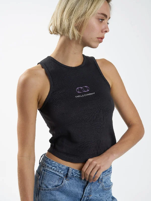 Infinite Reality Hemp Curve Tank - Washed Black