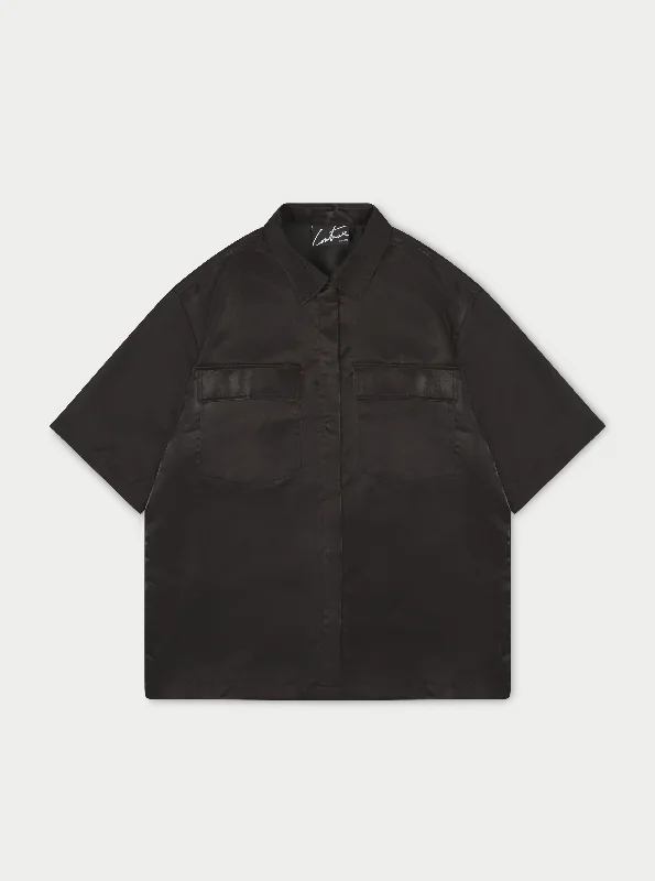 LOVE ALWAYS ORGANZA SHIRT - BLACK