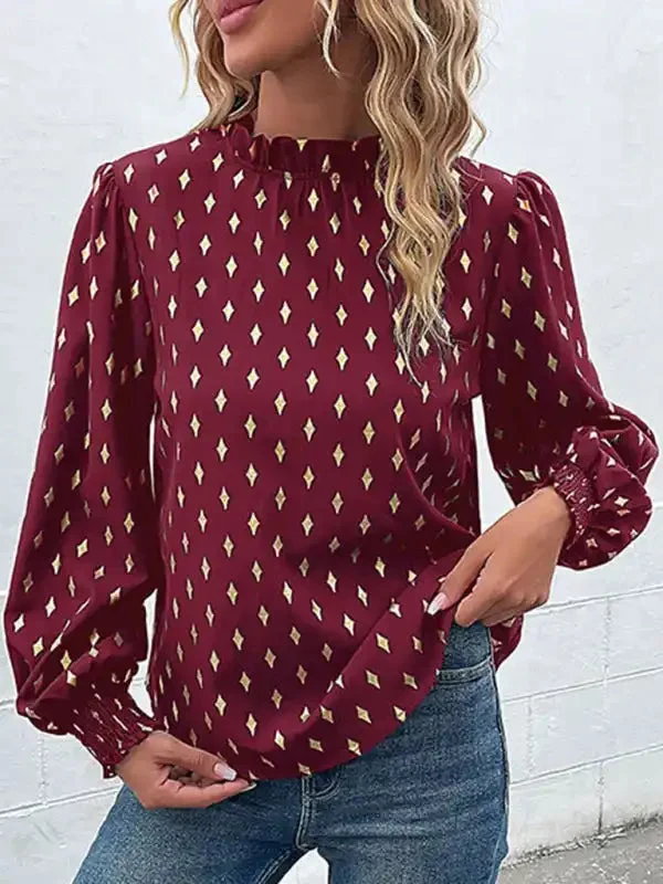 New fashion women’s long sleeve bronzing shirt