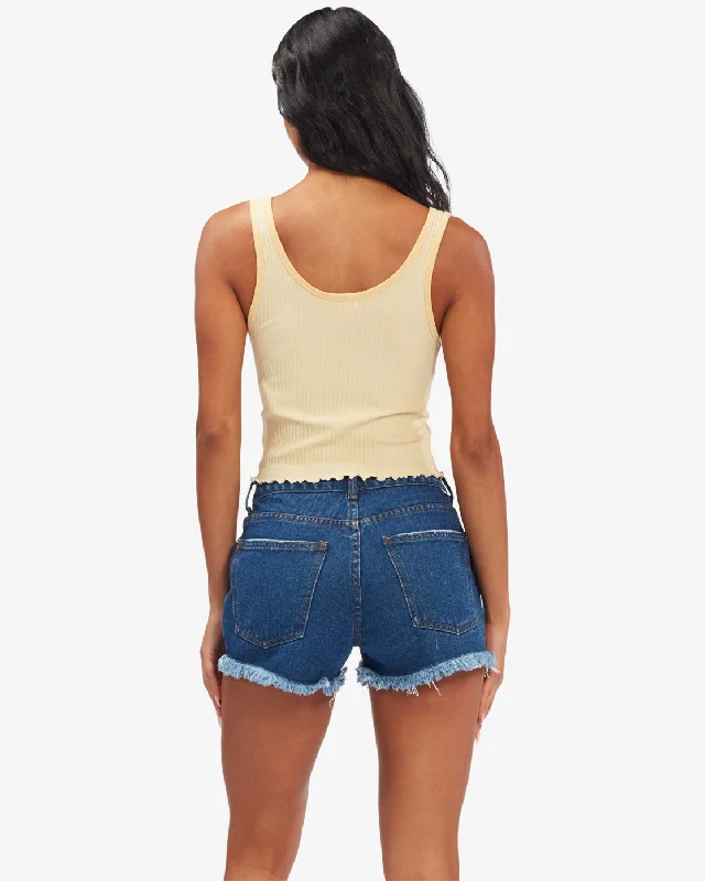 Cruisin Along Denim Shorts - Deep Indigo