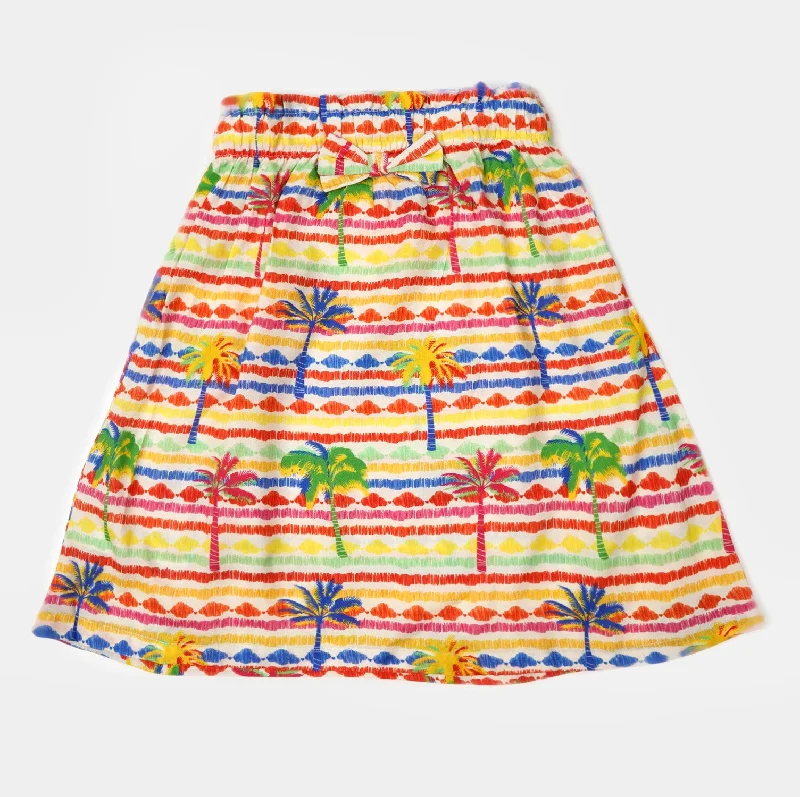 Girls Casual Skirt Tree Printed - Multi