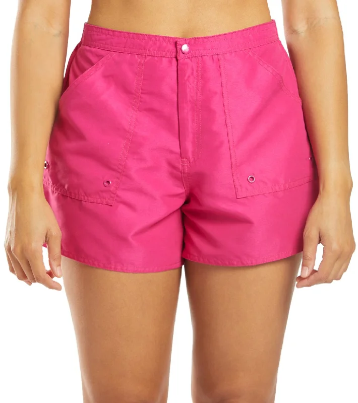 Maxine Solids Woven Board Shorts Fuschia