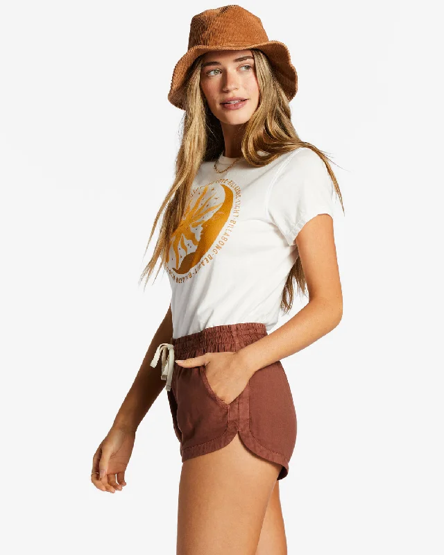 Road Trippin Elastic Waist Shorts - Mocha