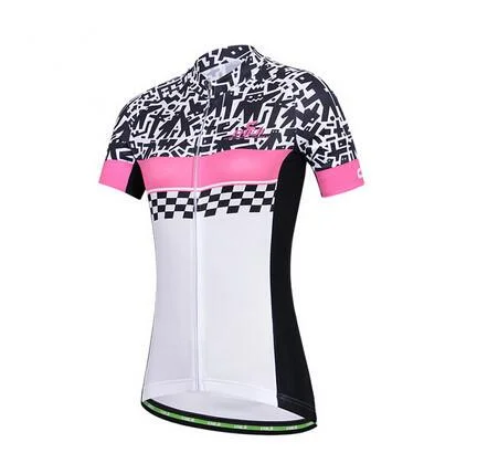 CHEJI White Black Short Sleeve Cycling Jersey