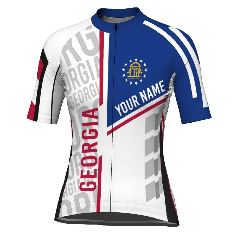 Customized Georgia Short Sleeve Cycling Jersey For Women