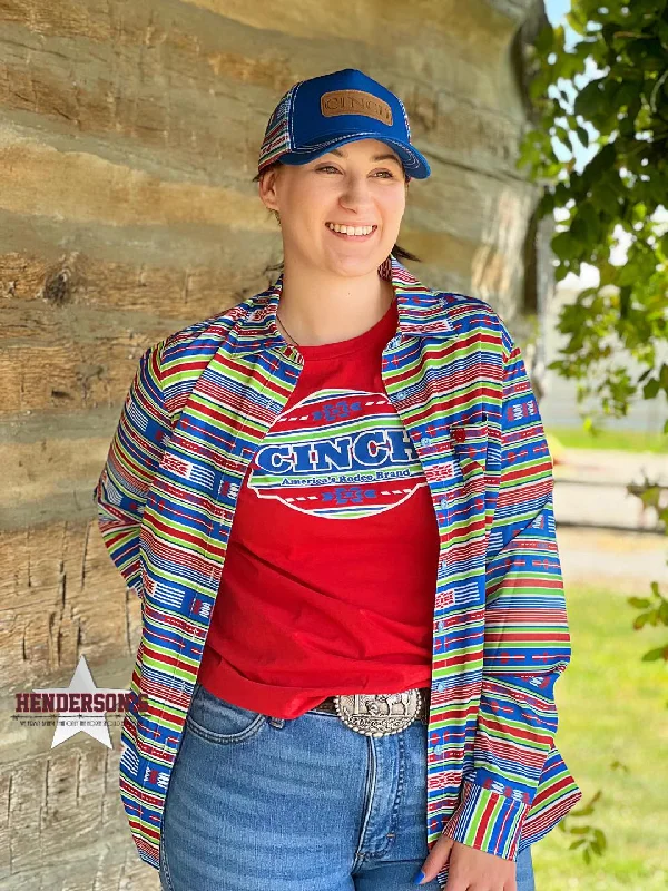 Ladies Cinch Brand Print Tee ~ Red