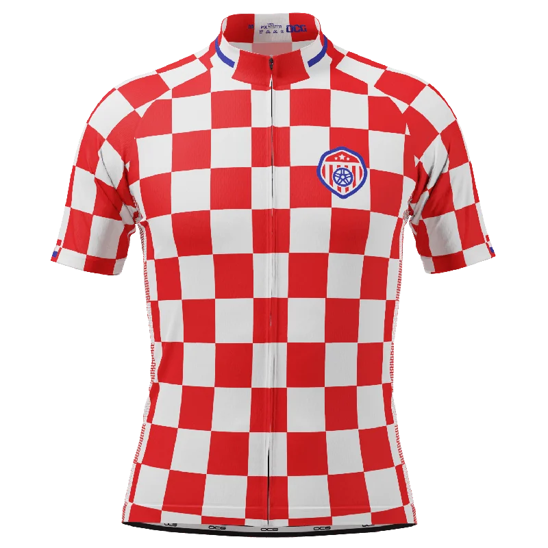 Men's Croatia Soccer Short Sleeve Cycling Jersey