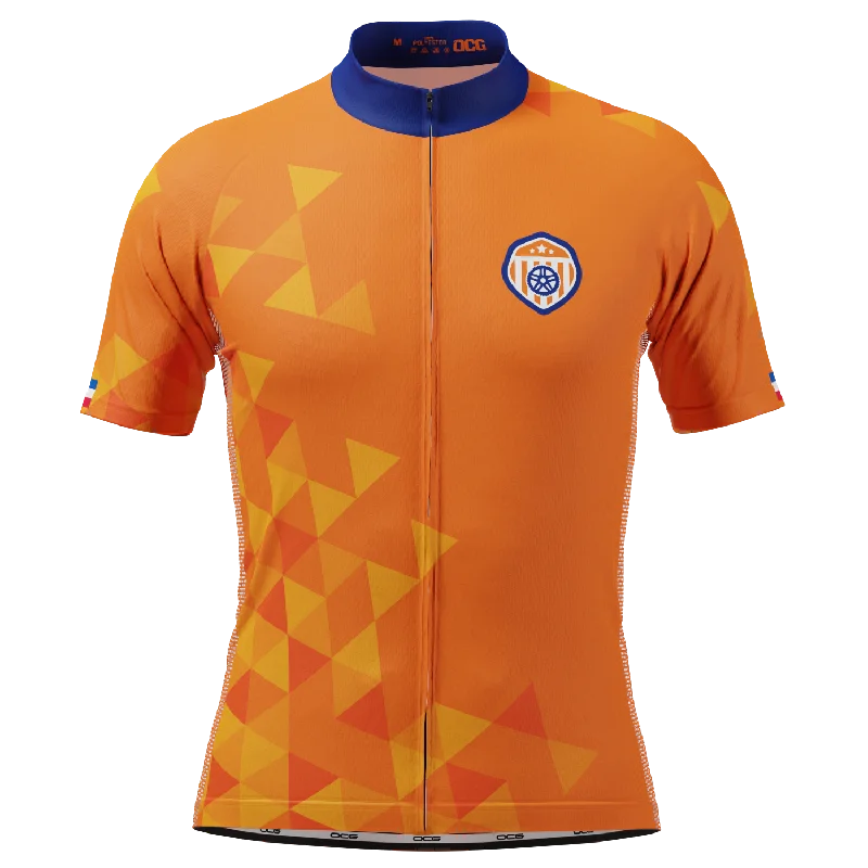 Men's Netherlands Soccer Short Sleeve Cycling Jersey