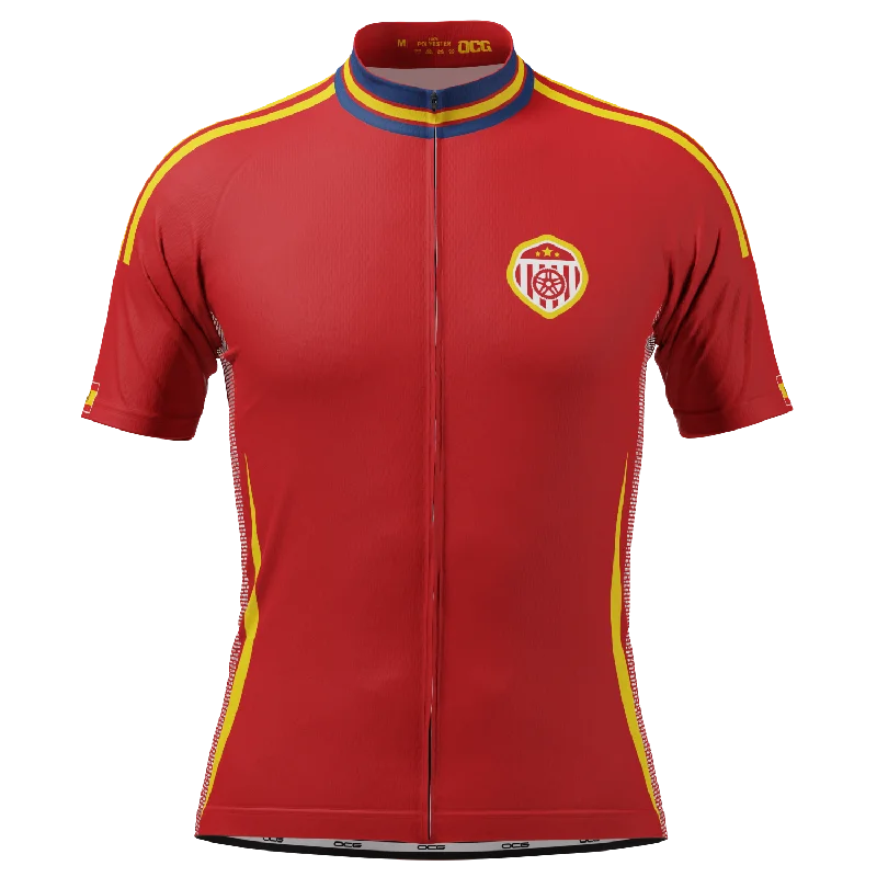 Men's Spain Soccer Short Sleeve Cycling Jersey