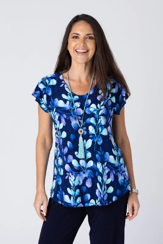 Willow Print Short Sleeve Jersey Top