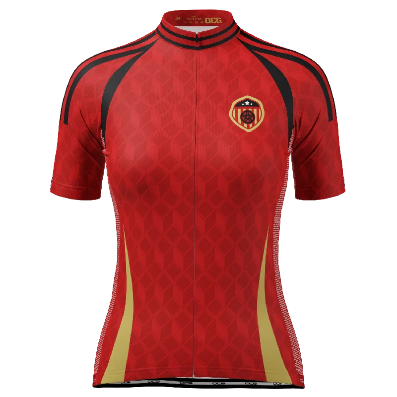 Women's Belgium Soccer Short Sleeve Cycling Jersey